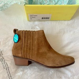 NWT Jack Rogers Liddy waterproof suede booties size 9 oak color block heel
